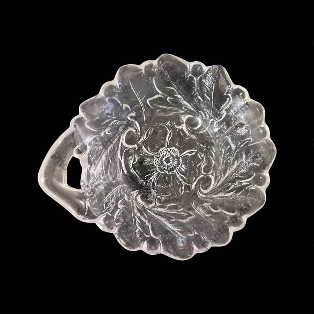 Vintage Indiana Glass “Wild Rose” Single Handle Candy Relish Dish